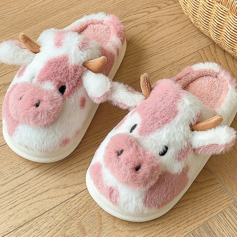 Otis & Ollie™ Soft-Stitched Cow Slippers