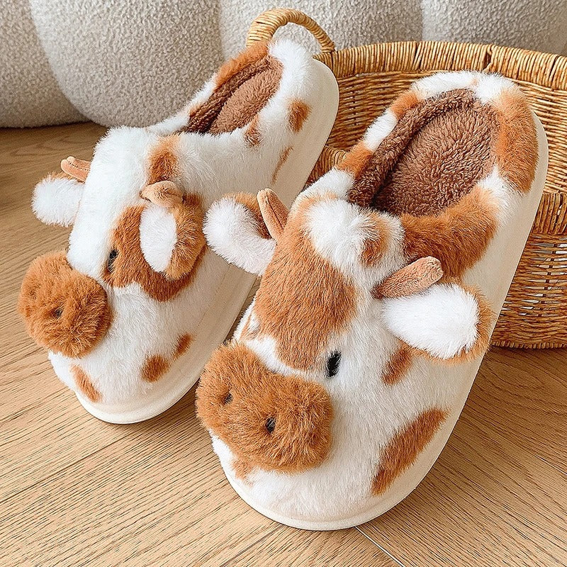 Otis & Ollie™ Soft-Stitched Cow Slippers