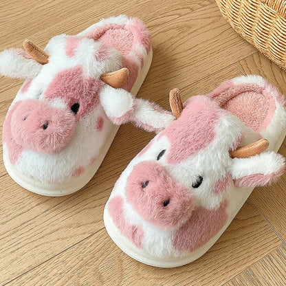 Otis & Ollie™ Soft-Stitched Cow Slippers