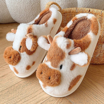 Otis & Ollie™ Soft-Stitched Cow Slippers